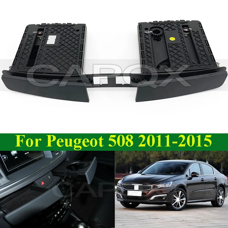 

CAPQX Black Front Central Control Cup Holder Storage Box Drinking Cup Support For Peugeot 508 Drink Cup Holder 96780908ZE 8247X7