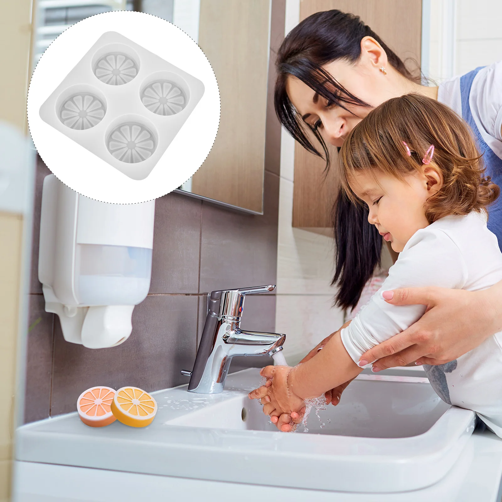 

Quad Lemon Slice Mold Silicone Soap Making Mold DIY Home Crafts Non Stick Easy Demould Flexible Practical Gifts Soap