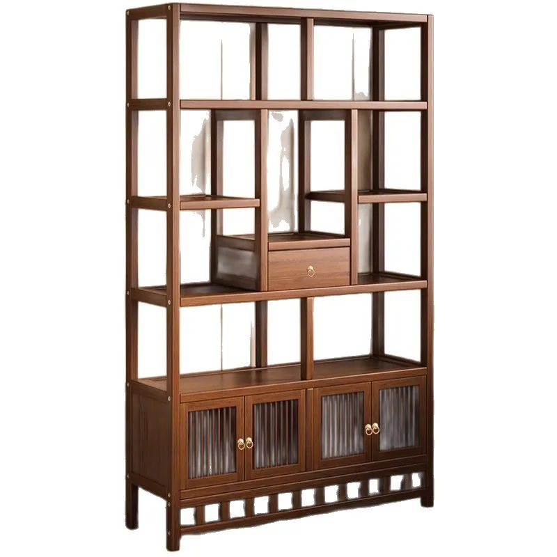 

New Chinese room tea rack non-solid wood set retro storage rack