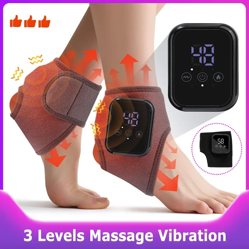 

Горячий компресс-массажер для ног, электрическая защита лодыжки, расслабление мышц, горячий компресс, вибрация, поддержка лодыжки, защитная лента Touchscree