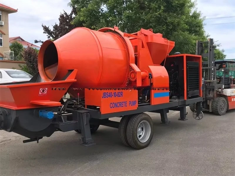 Customzied Mobile Concrete Mixer Pump Trailer 80m Vertical/300m Horizontal Conveying Powered Integrated Mixing Pumping