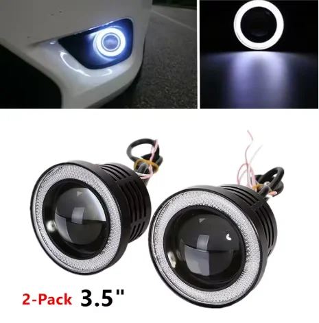 Waterproof Headlights Daytime Running DayLight Turn Signal Trunk Led Car COB Auto DRL Led 12V HeadLamps Angel Eyes Fog Lamp