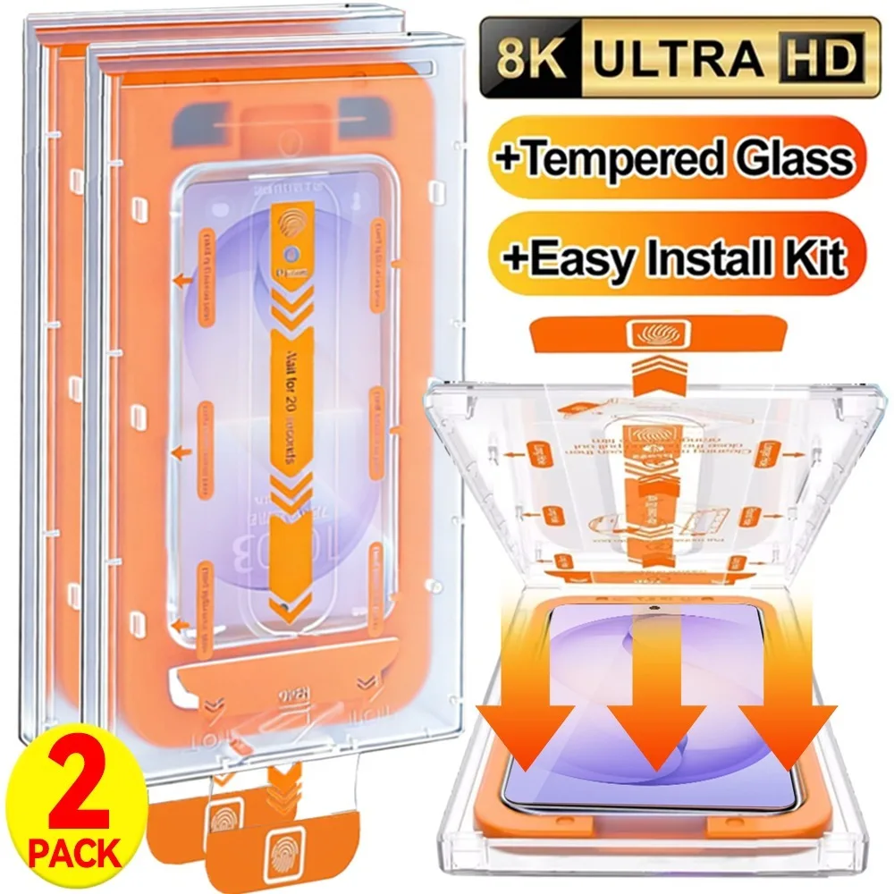 

1-2Pcs Tempered Glass Easy Install for Samsung Galaxy S26 Plus S26Ultra Anti-Blue Light Screen Protector Dust Free Quick Fit Box