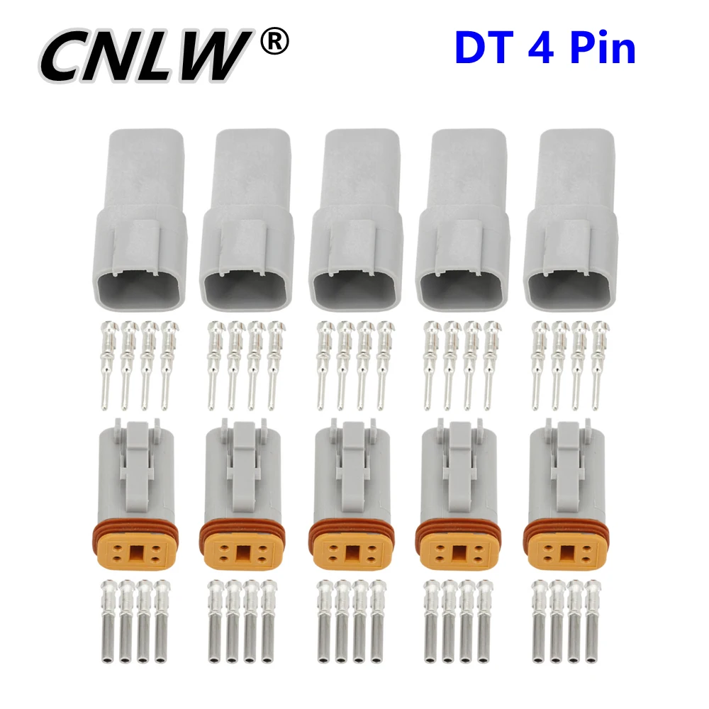 5 Sets DJ3041Y-1.6-11/21 DT Connectors 4 Pin DT04-4P/DT06-4S Automobile waterproof wire electrical connector plug 22-16AWG