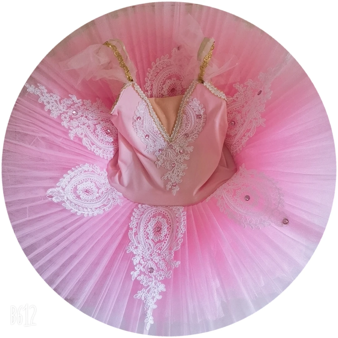 Tutu di balletto professionale rosa per adulti, bambino, fiore, vestito da balletto per ragazze, body per bambini, ballerina, vestito da donna, abbigliamento da ballo