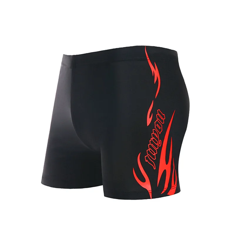 Men's Flame Swimsuit Adult Swimwear Swim Pant Export Large Size Quick-Drying Swimming Suit Flat-Curved Swim Pant