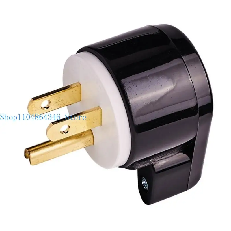 652F Nema 5 - 15P plug 15A 125V 90 degree Swivels Plug 15A 125V T Blade Connectors