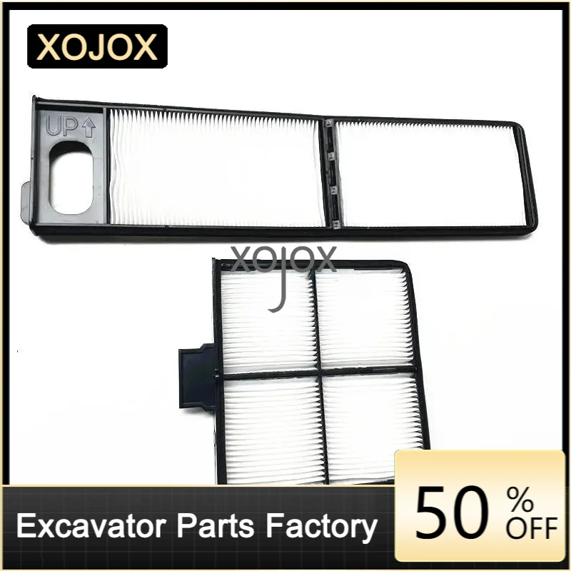 XOJOX For Kobelco SK60/75/130/200/210/250/330-8 Super 8-10 excavator built-in external air conditioner filter element and mesh