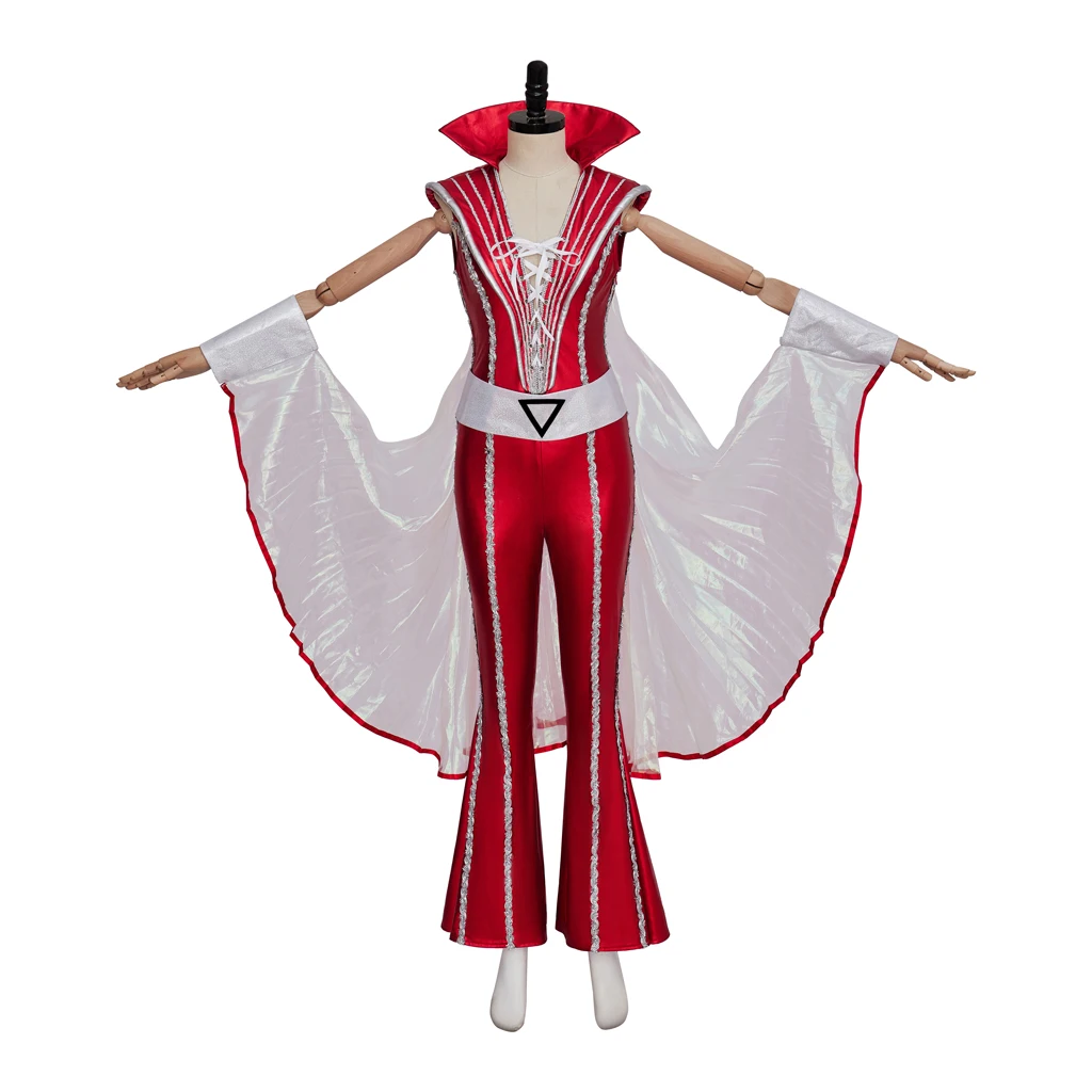 Costume de Cosplay Musical Mamma Mia Abba, combinaison rouge pour femmes, Costume Disco Momma des années 70, tenue de spectacle pour fête d'halloween