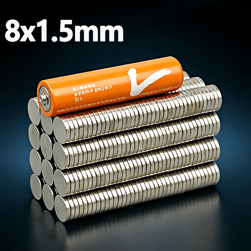 8x1.5mm Magnet N35 NdfeB Permanent Magnetic Imanes 8*1.5mm Accessory 20-500pcs Round Shape Neodymium Fridge Craft Diy Magnet