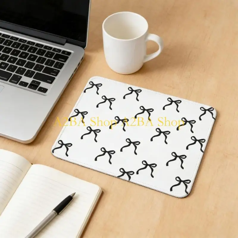 A2BA Square Mouse Pad Bows Small Aesthetic Computer Pad NonSlip Rubber Mousepad