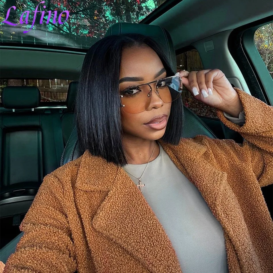 

Glueless Short Bob Hair 13x6 Hd Lace Frontal Human Hair Wig 4x4 5x5 Closure Straight Transparent Ready to Wear 200% Density Wigs