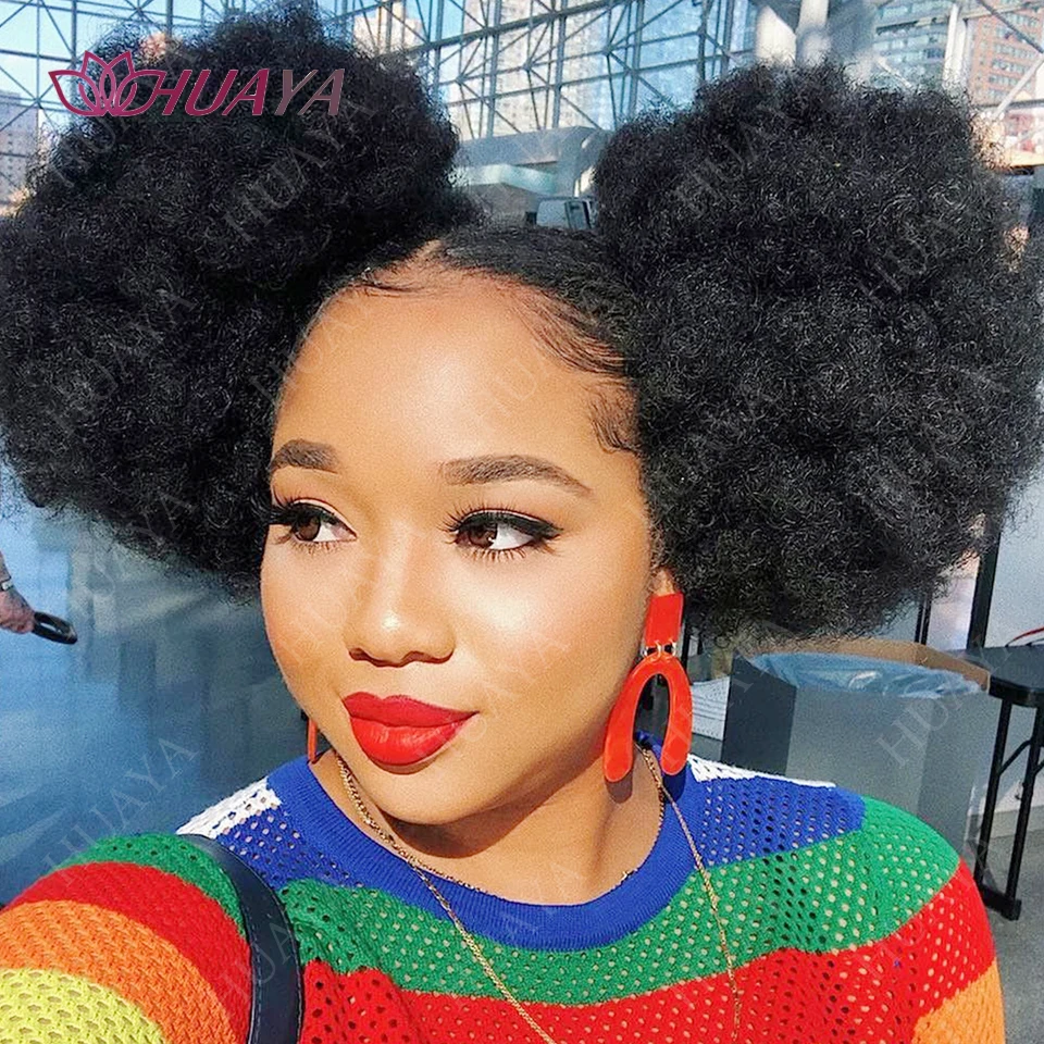 الأفرو نفخة الرباط ذيل حصان الرجعية غريب مجعد ذيل حصان شعر مستعار كليب في كعكة شعر مستعار للنساء تطويلة شعر من الألياف