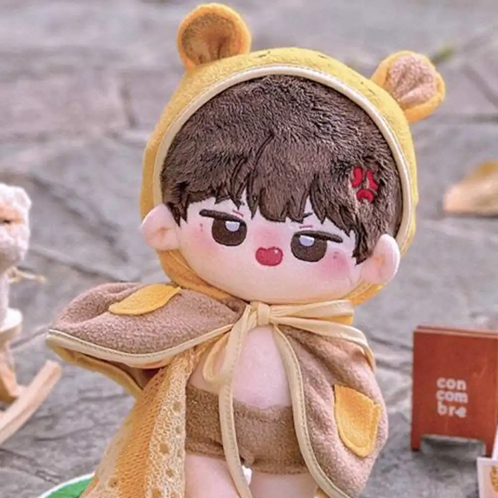 Kawaii hecho a mano Kawaii tiburón cerdo oso Sudadera con capucha capa traje 20cm muñeca ropa regalo relleno accesorios para muñecas