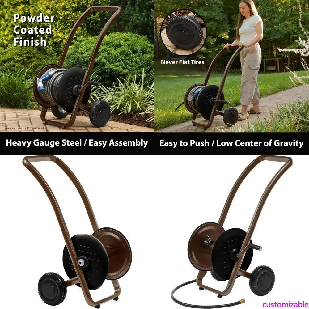 

Бронзовая и черная тележка для шланга с двумя колесами Liberty Garden 303.