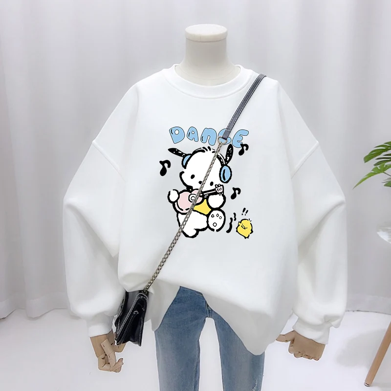 Autumn Y2k Chic Loose Casual Hoodies Women Clothing New Fashion O-neck Sweatshirts Cartoon Printed Pullovers