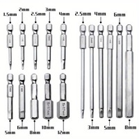 10 Pcs SAE/Metric Hex Head Allen Wrench Drill Bit Set 1/4\