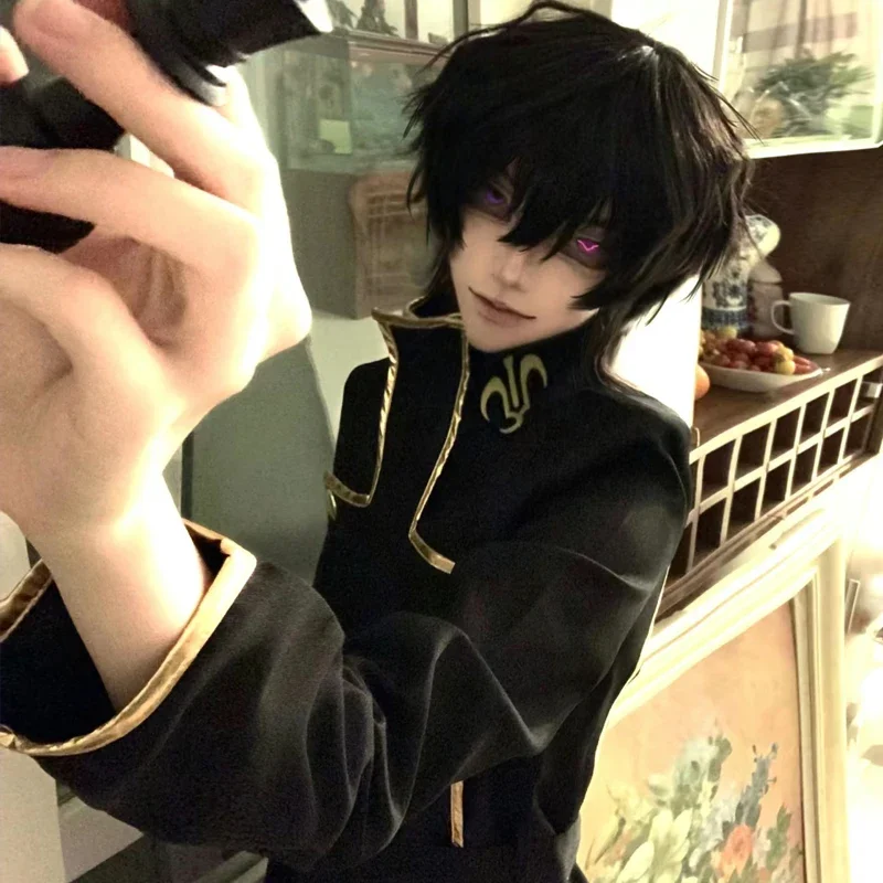 4pcs Anime CODE GEASS Lelouch of the Rebellion Lelouch Lamperouge Cosplay Costume Halloween Party Men Coat   Pant  Belt Outfits