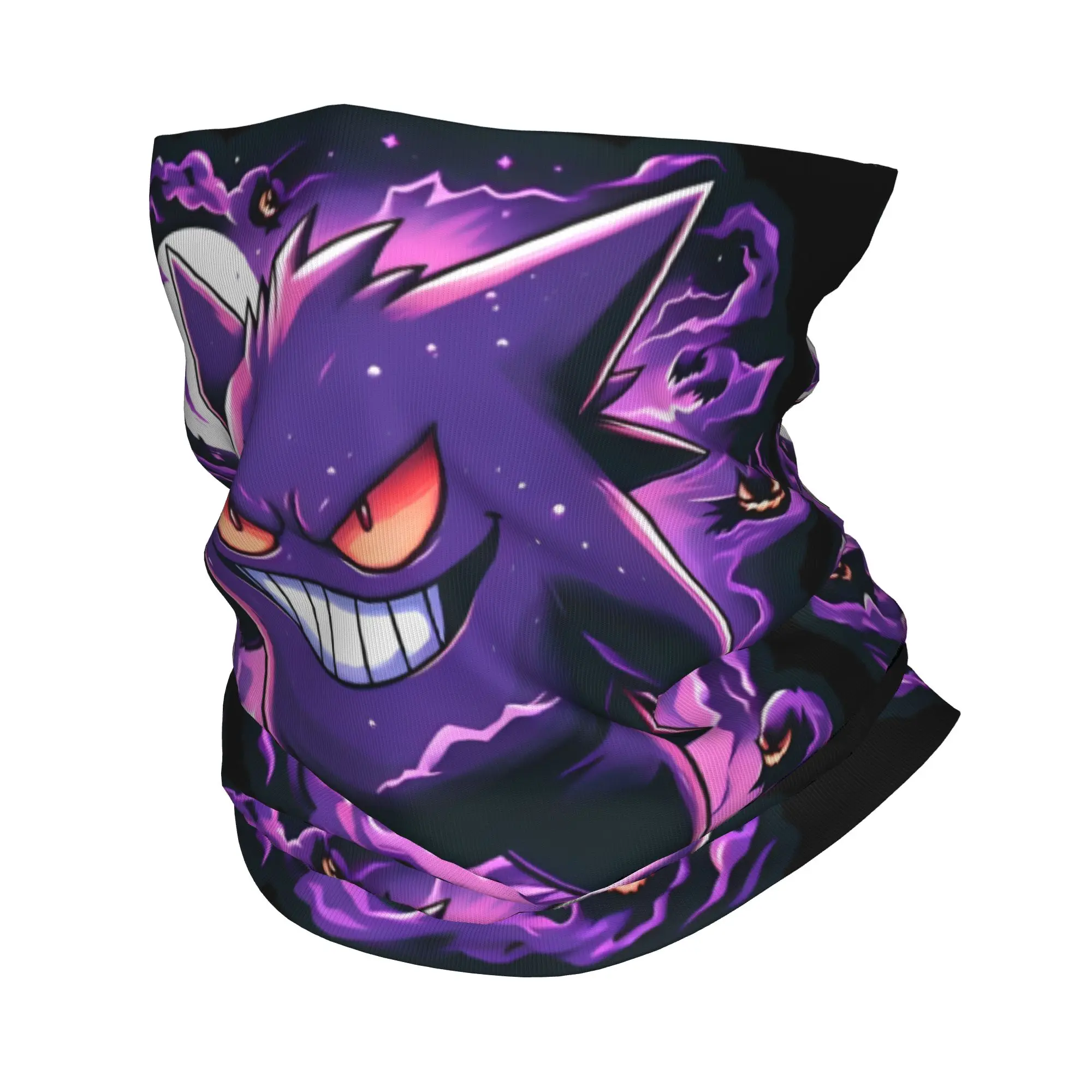 

Gengar Dark Night Bandana Neck Cover Printed Poke-Mon Mask Scarf Warm Headband Riding Unisex Adult All Season