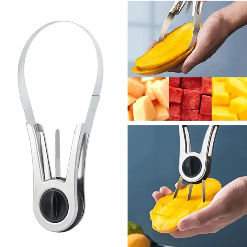 

1Pcs Mango Splitter Fruit Peeler Slicer Cutter Mango Cutting Knife Fruit Peeling Tool Coring Cubes Kitchen Supplies
