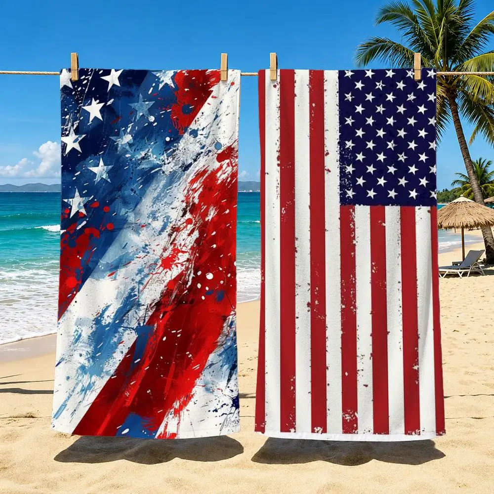 Flag V-Vintage USA Flag Towel Towel beach towel, quick drying absorbent bath towel for Swim,Gym,Camping,Outdoor hot