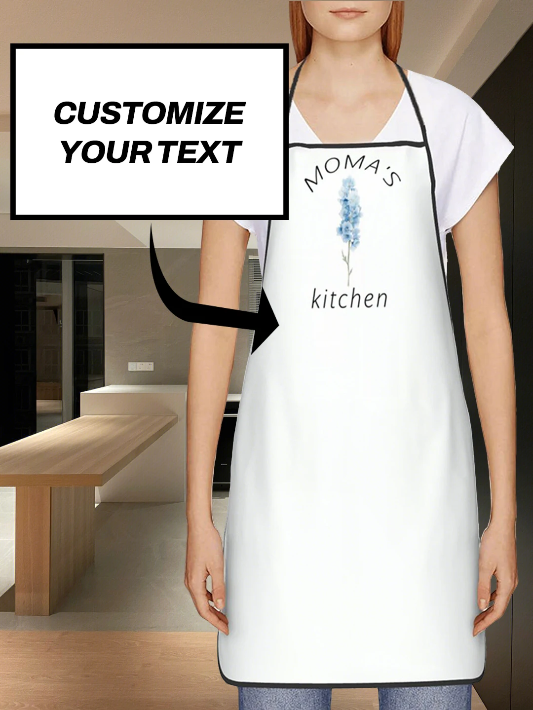 مخصص طباعة النص الرجال المطبخ المئزر التوقيع مآزر المطبخ المنزل الخبز الملابس عيد ميلاد سعيد #1