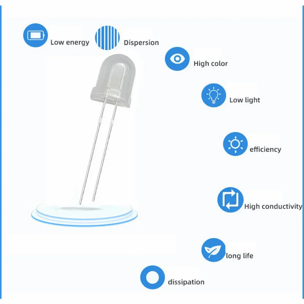 50-100pcs 3mm LED 안개 확산 F3 발광 다이오드 빨간색 노란색 파란색 녹색 흰색 5 색 LED 다이오드 키트