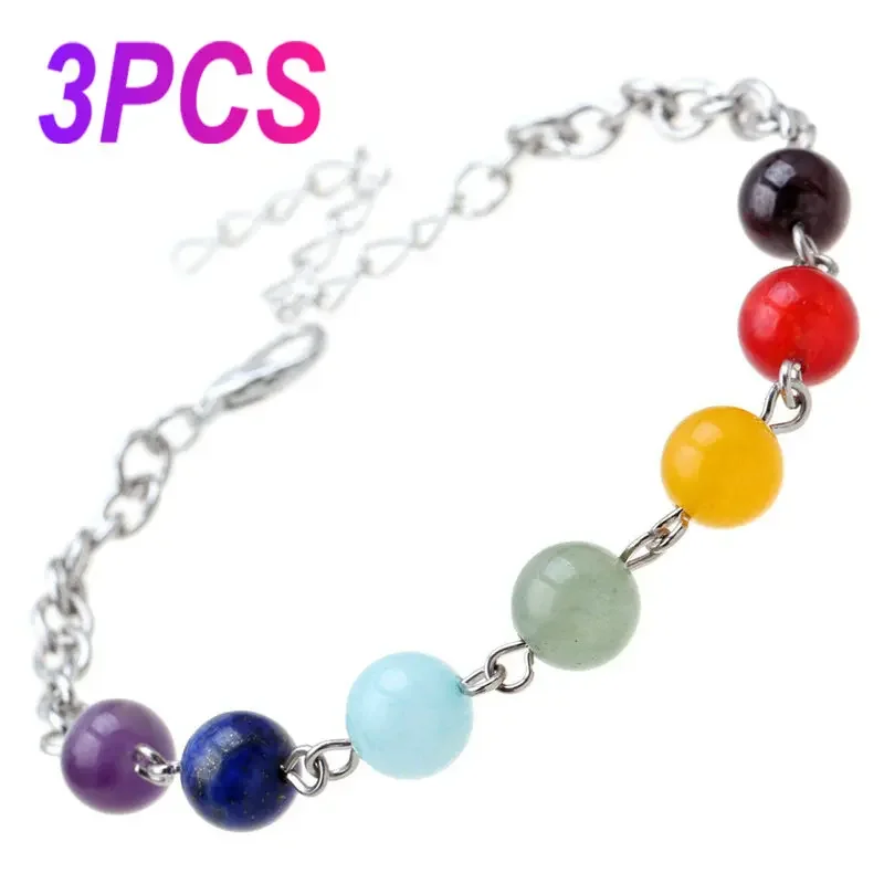 Natural Stone Beads Crystal 7 Chakra Bracelet For Women Men Braided Chain Bead Bracelets Reiki Spiritual Yoga Fashion Jewelry