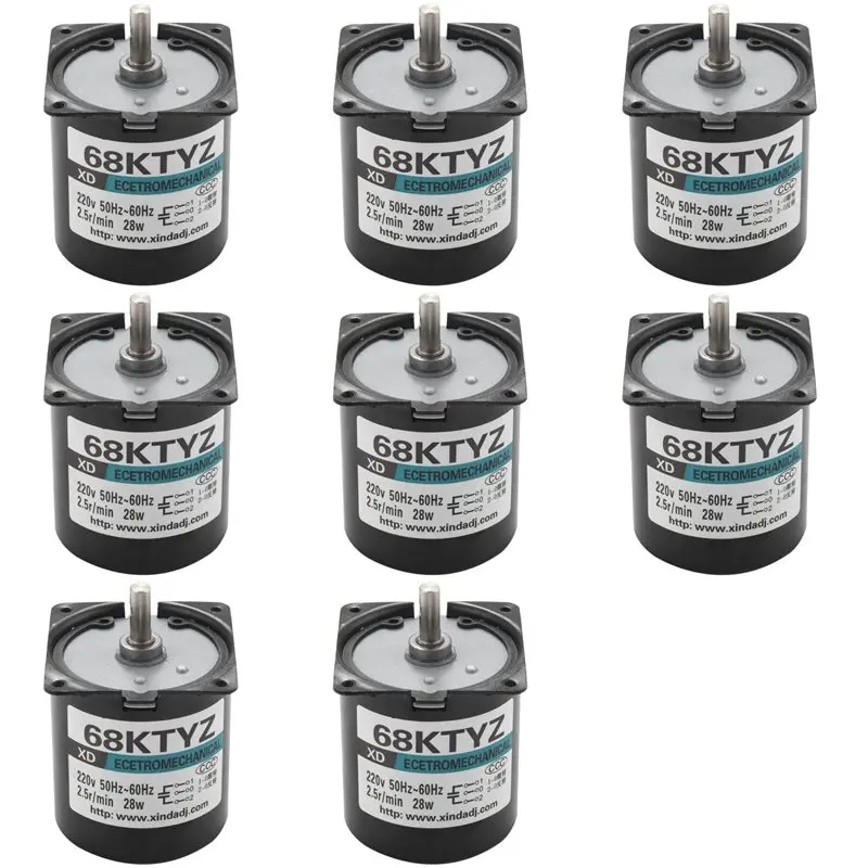 

YANA50I 8Pcs 68Ktyz Mini Gear Motor Ac 220V 28W 2.5R/Min Large Torque Permanent Magnet Synchronous Gear Motor
