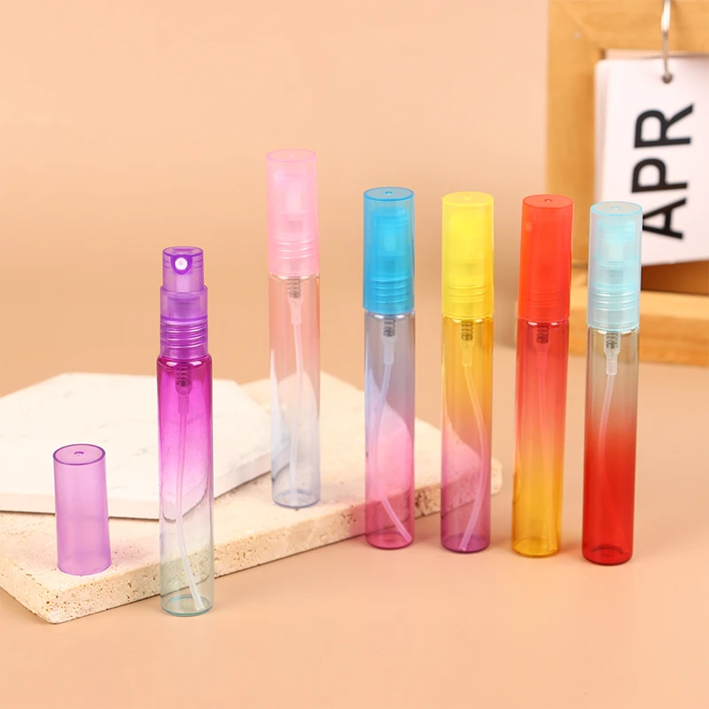 1Pc 8ml Mini Colorful Refillable Glass Spray Bottle Atomizer Container Portable Perfume Pump Bottle Travel Spray Bottles