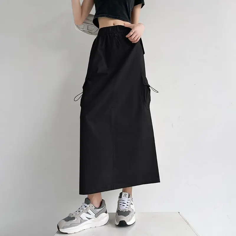 Cargo Skirts Women Pockets Cool Special European Style Holiday Leisure Charming Basic Prevalent Vintage Casual Creativity Autumn