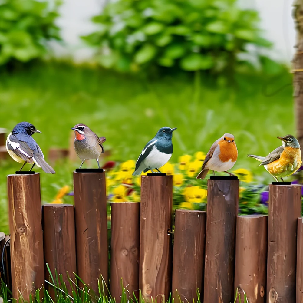 Colorful Animal Garden Statues Premium Rustproof Iron Material. Backyard Wooden Fence