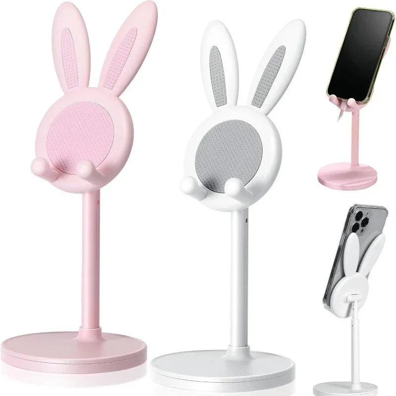 Cartoon Bunny Desktop Mobile Phone Holder Stand Smartphone Tablet Bracket Adjustable Telescopic Lifting Lazy Bracket  Posocket