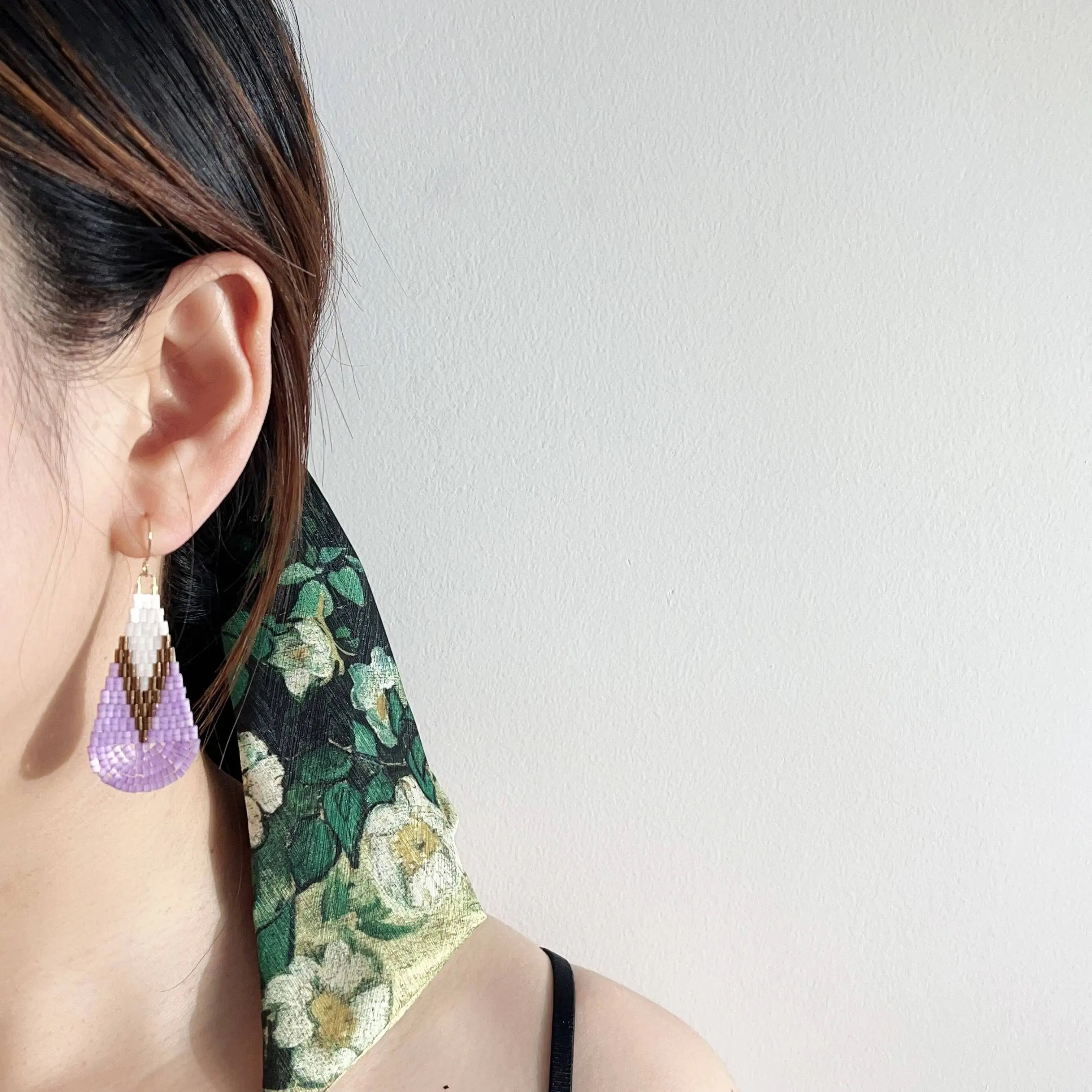 ZGMXR الأرز أقراط من الخرز شرابة بوهيميا سبيكة المنسوجة يدويا الأصلي قطرة الماء الهندسة الإناث بسيطة موضة أقراط مطرزة #5