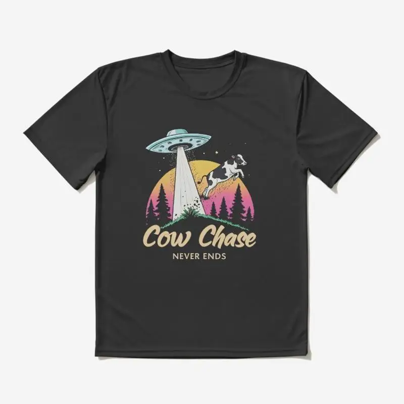 UFO Cow Chase Alien Abduction Adventure Active T-Shirt