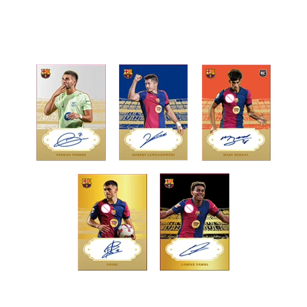 PANINI 24 шт./кор. Барселона Ювентус PEDRI LAMINE YAMAL Радужный лазерный материал для подписи Коллекционная открытка Праздничный подарок для мальчика