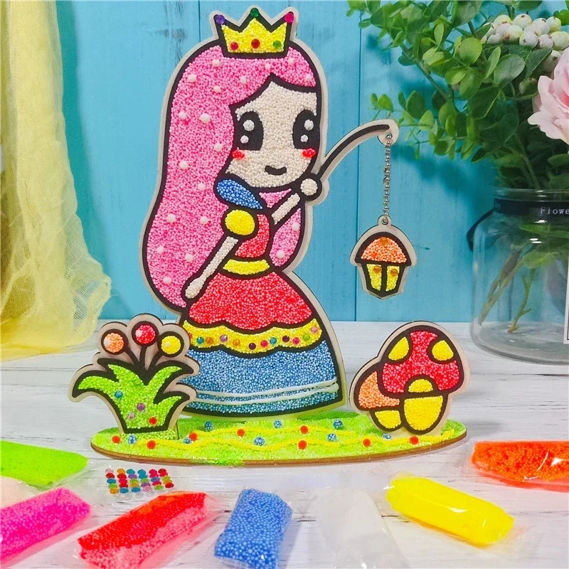 3d Hout Sneeuwvlok Klei Schilderij Kinderen Diy Creatieve Kleurrijke Modder Painting Speelgoed Board Art Painting Tool Kind Educatief Speelgoed