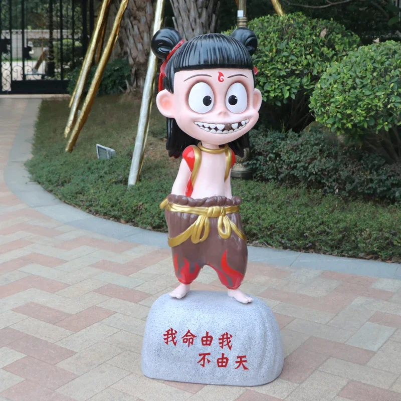 Amusement Park Mall Entrance Welcome Cartoon Character GRP Sculpture Large Ornaments