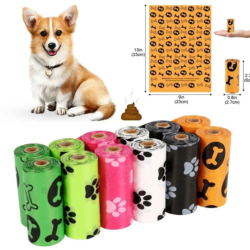 Pet Dog Poop Bags Dispenser Collector Garbage Bag Puppy Cat Pooper Scooper Bag Small Rolls Outdoor Clean Pets Supplies