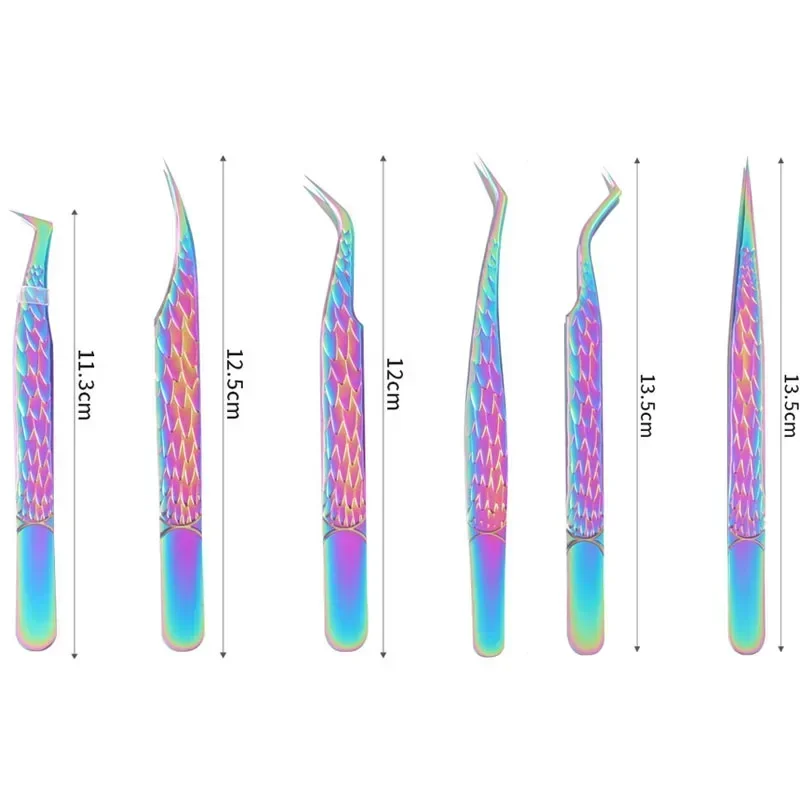 Pinzas de pestañas postizas de acero inoxidable de alta precisión, extensión de pestañas, pinzas antiestáticas, Clip para cejas, herramientas de maquillaje