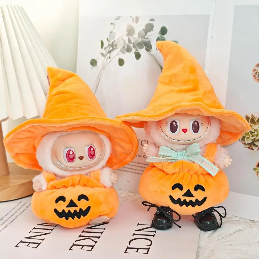 17cm Mini Plush Doll'S Clothes Outfit Accessories For Korea Kpop Exo Labubu Idol V1 V2 Halloween pumpkin hat set Clothing Gift