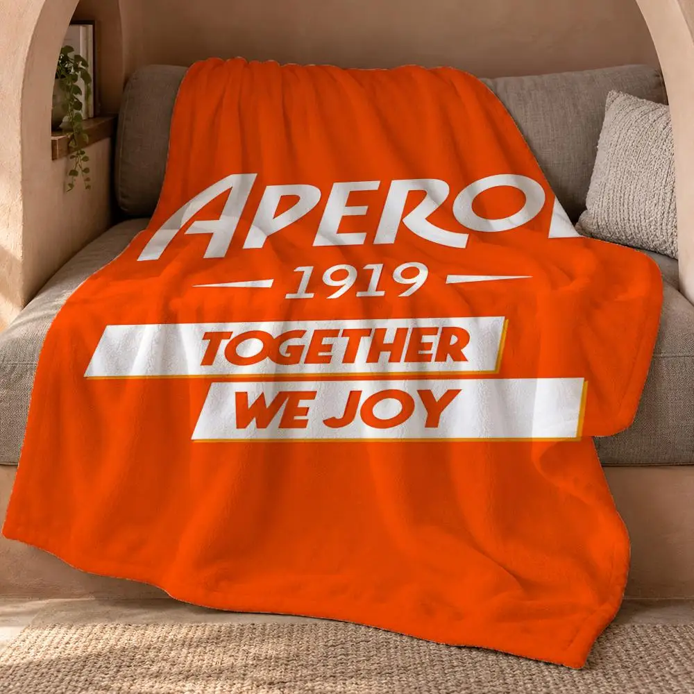 Aperol Spritz Throw Double Sided Flannel Throw Blanket Soft Travel Camping Sofa Bed Home