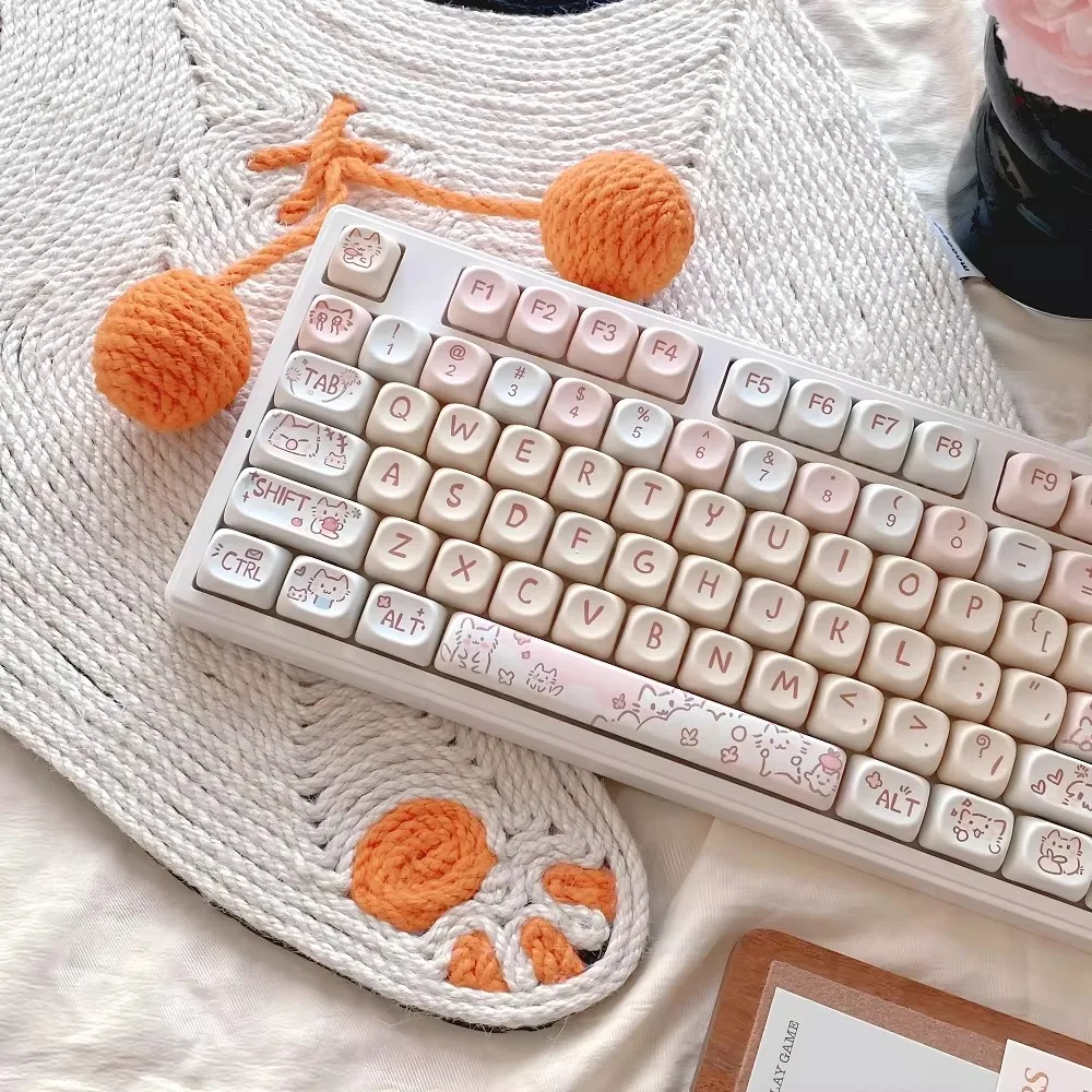 Pudding Cat keycaps MOA highly heat-sublimated for HI75 61 84 96 98 99 104 F87 and other wireless keyboards