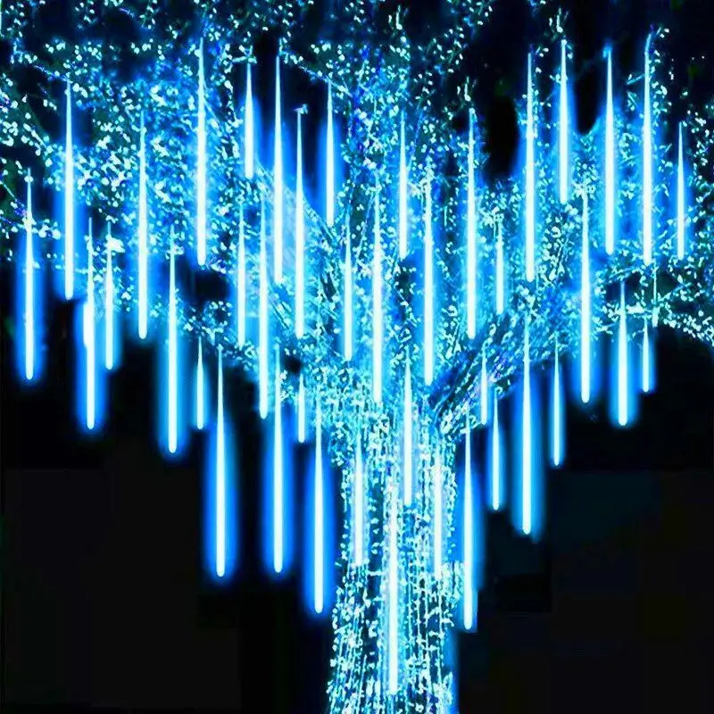 30/50cm 8 Tubes EU/US Plug Fairy Garland Light Garden Decor LED Wedding Meteor Shower Holiday Light String Christmas Decoration