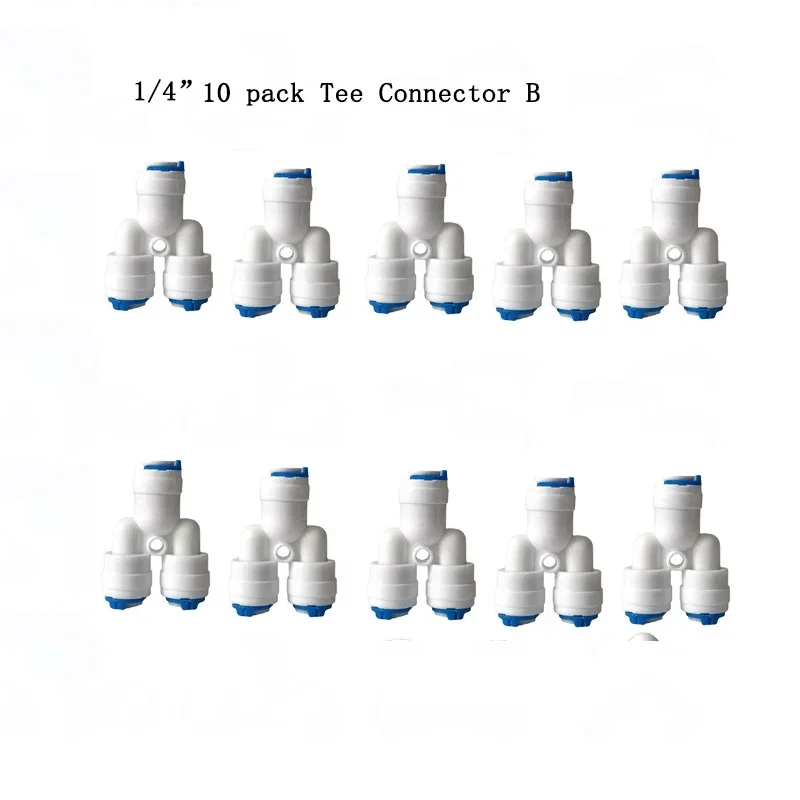 1/4" 3/8" buitendiameter Quick Connect Push In RO Waterbuis Recht T-stuk Elleboog Kogelkraan Fittings Kit 10. 25 PACK