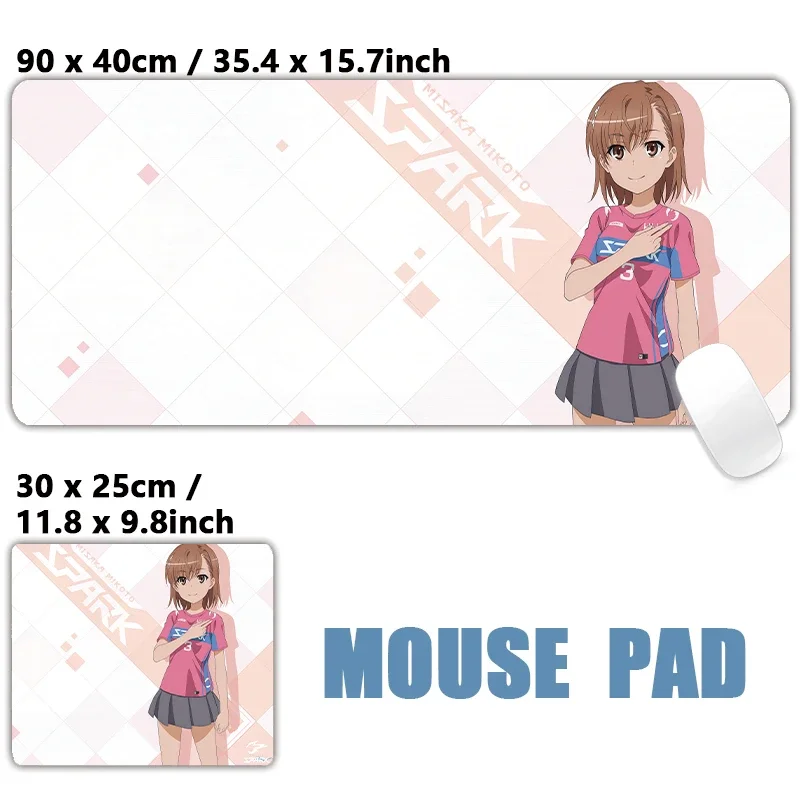 Японский аниме для девочек Misaka Mikoto Kawaii, милый крутой коврик для мыши, компьютерный коврик, настольный коврик для клавиатуры, большой коврик для мыши XXL