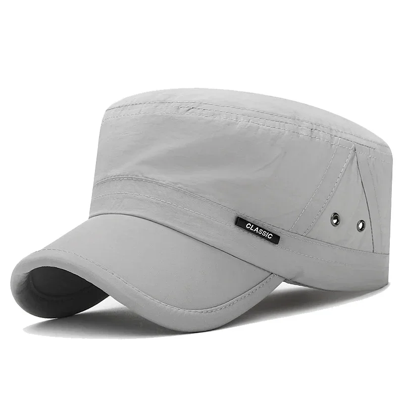 New Summer Mens Hat Quick-Drying Flat Hats Spring and Summer Sun Protection Hat Light Breathable Duckbill Cap