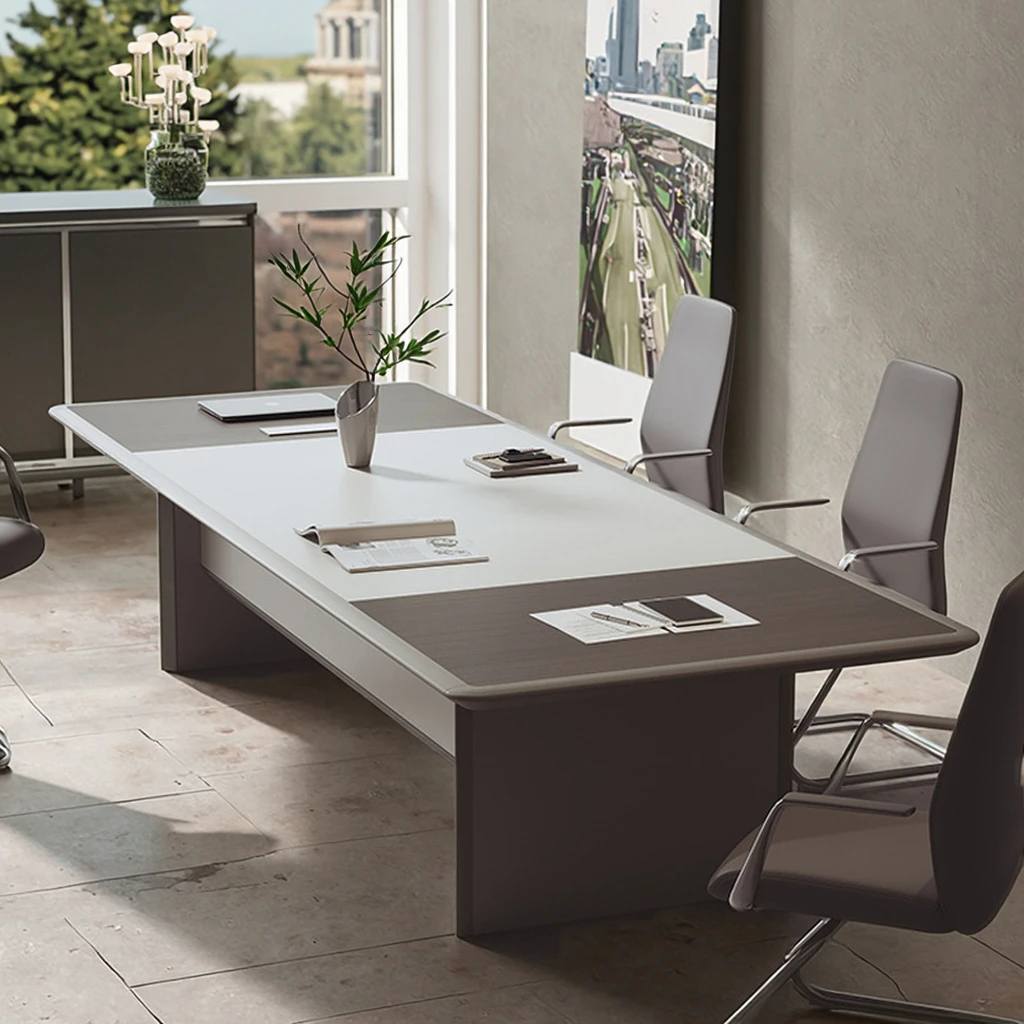 Modern High-End Extendable Modular Rectangular Wood Panel Conference Table 6-Seater Chairs For Hotel Office Dining Bedroom Use