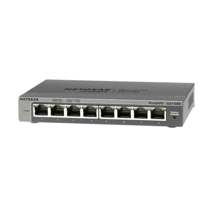 NETGEAR-interruptores inteligentes gestionados Plus GS108E ProSafe, 8 puertos, Gigabit, Ethernet