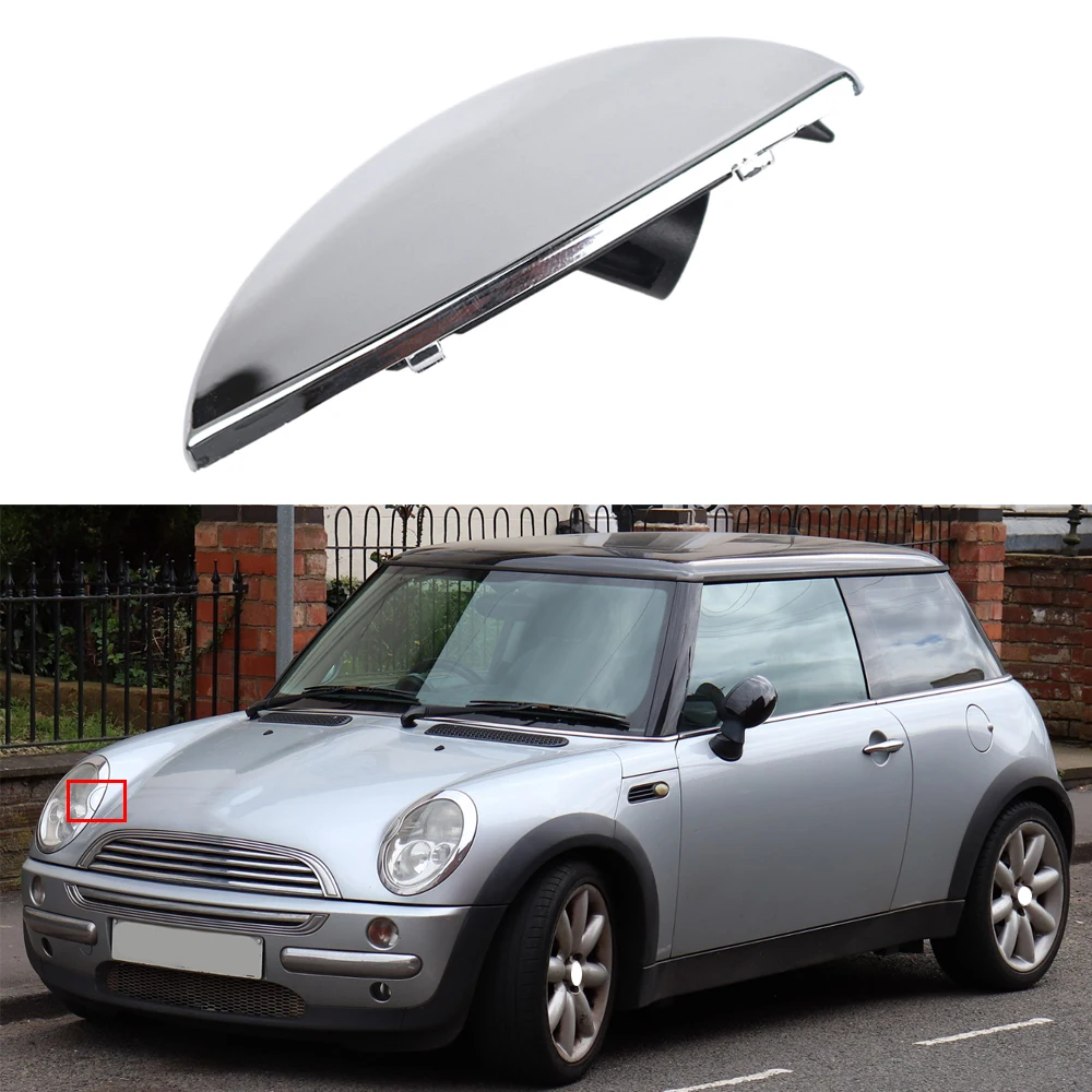 Front Bumper Headlight Washer Nozzle Spray Jet Cover Cap Chrome For Mini Cooper R50 R52 R53 2001-2006 63126922155 63126922156